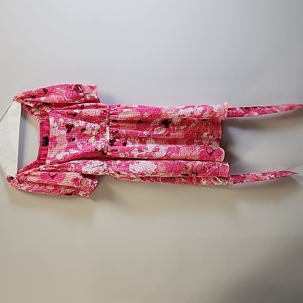 Lane Bryant Pink Floral Square-Neck Mini Dress